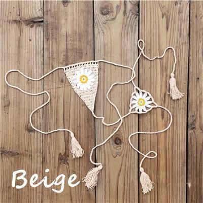 Hand Crochet Lace Daisy String Thong